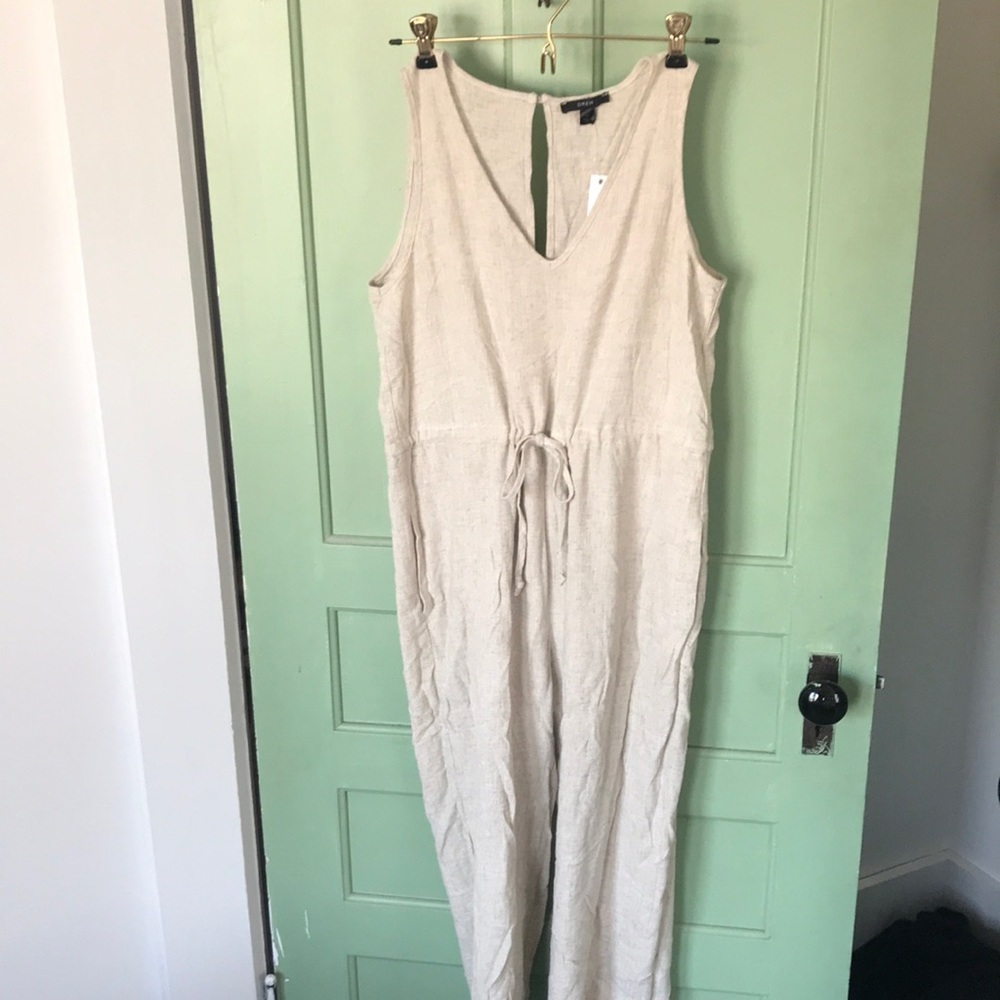 Drew linen jumpsuit in beige, size XS- US size 0 or 2.